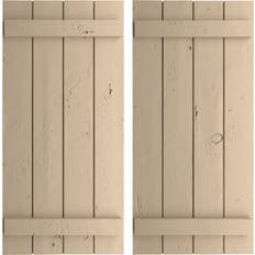 Windows Ekena Millwork Rustic 4 Board Joined B-N-B Faux Wood Shutters 22 x 30 Timber Window Shutter