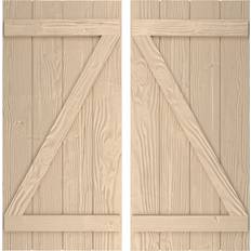 Windows Ekena Millwork Rustic 4 Board Spaced B-N-B Faux Wood Shutters 23.5 x 70 Timber Window Shutter