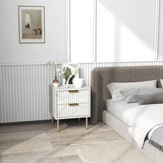 White Bedside Tables Homcom Bedside Cabinet with 2 Drawers Bedside Table