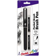 Brush Pens Pentel Arts Refillable Pocket Brush Pen with 2 Refills Gray