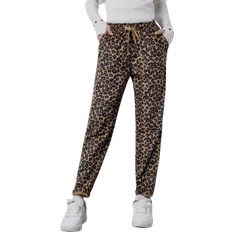 Shein Lässig Sweathosen Mit Tasche - Leoparden-Muster