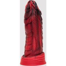 Dragon dildo Sexleksaker LoveHoney Pleasure Quest Girthy Fire Dragon Dildo Red