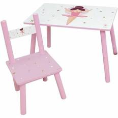 Set di mobili Fun House Table D'activités Et 1 Chaise Fille Ballerine Rose
