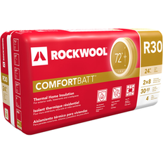 Stone Wool Insulation Rockwool Comfortbatt R-30.0 Attic Wall Unfaced Stone Wool Batt Insulation 30.7-Sq Feet
