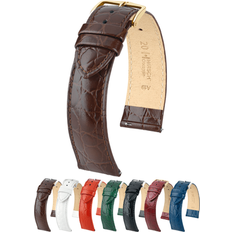 Hirsch Crocograin Calf Leather Brown M 14 mm