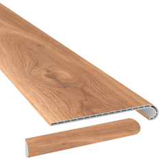 Stair Parts Cali Mute Step 49.8-Inches x 12.2-Inches x 1.73-Inches Brown Vinyl Reversible Return Eased Edge Stair Tread