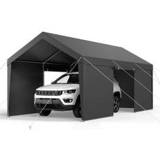 VEVOR Carport Car Canopy 12x20FT Heavy Duty Outdoor Car Shelter with Sidewalls Grey (Área de construcción )