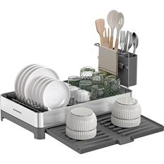 Songmics Drying Rack Stainless Steel Silver and Gray Dish Drainer