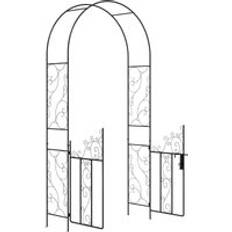 OutSunny Metal Garden Arch with Double Gate 125L x 38W x 227H cm Black