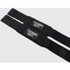 Dragremmar boohooMAN Mens Black Man Active Training Dept Lifting Straps