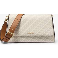 Natur Axelremsväskor Michael Kors Large Signature Logo Crossbody Bag - Natural