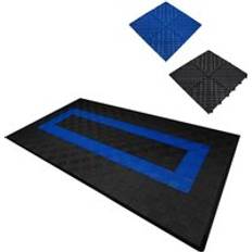 MonsterShop Vented Modular Interlocking Flooring Tiles & Edges 90 Black & 30