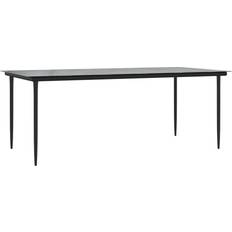 Rectangular Outdoor Dining Tables vidaXL Patio Dining Table Black 78.7 x 39.4 x 29.1 Steel and Tempered Glass