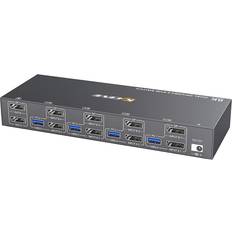 KVM Switches Tauoh KVM Switch 4 Computer 2 Monitors