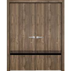 Doors SartoDoors Solid French Double Doors 48 80 Planum 0012 Walnut Interior Door (x)