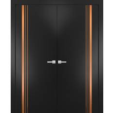 Doors SartoDoors Solid French Double Doors 36 84 inches Planum 1010 Matte Black Interior Door (x)