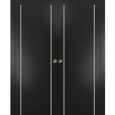 Doors SartoDoors French Double Pocket Doors 36 84 inches Planum 0410 Matte Black Interior Door (x)