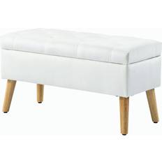 Fyr Opbevaringsbænke Homcom Sitzbank Mit Stauraum 102 x 35 x 43 cm Weiß Aufbewahrungskommode