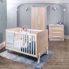 Boori Natty 3 Piece Room Set In White Cot Bed Chest and Wardrobe