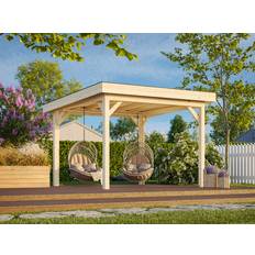 Træ Carporte Palmako Carport Pavillon Connect Lenna 8,3 m2 Weiß Lackiert (Gebäudefläche )