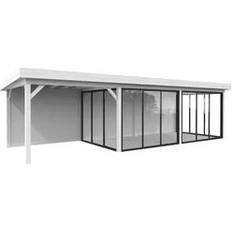 Palmako Carportar Palmako Lenna Slide 24.9 m2 Set 418 Slide 876x300 cm Vit (Byggnadsarea )