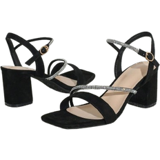 Shein Chunky HighHeeled SquareToe Sandals With Crystal Embellishment Elegant And Classy Design Suitable For Formal Events Parties And Daily Wear WideFit And