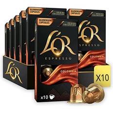 L'OR K-cups & Coffee Pods L'OR Colombia Coffee Pods x10 Pack of 10 Total 100 Capsules 10pcs