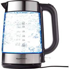 Glass Kettles Amazon Electric Glass Kettle 1.7 Litres Black Silver