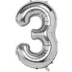 Number Balloons Wizardi Silver Number Foil Balloon F07M1-79-3
