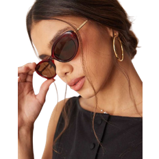 Jeepers Peepers Oval Sunglasses - Dark Red