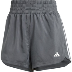adidas Women's Pacer Training 3-Stripes Woven High-Rise Shorts Grey/white