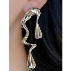 Shein 1pair European And American Exaggerated Asymmetric Irregular Music Note Earrings