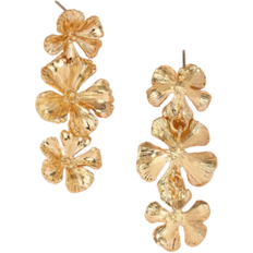 Shein pair Fashionable Zinc Alloy Flower Drop Earrings For Women For Daily Decoration