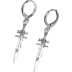 Shein Retro Punk Street Style Earrings HipHop Cross Sword Pendant Creative Hoop Earings Unisex SwordShaped Ear Clips For Men Women