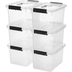 6 Quart Clear Latch 6 QT Storage Box 1.8gal 6pcs
