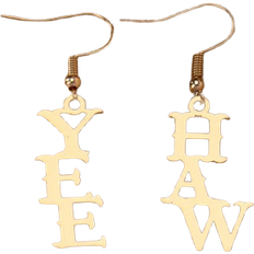 Bokstavssmycke Örhängen Shein Pair Western Cowgirl Style YeeHaw Letter Metal Dangle Earring For Women