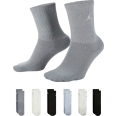 Nike Big Kids' Everyday Essentials Crew Socks, 6-Pack Black/Sail (9-11)