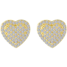 Shein pair Fashionable Simple Heart Design Cubic Zirconia Stud Earrings Ideal For Festivals Parties Best Friends Gifts Dress Accessories And Jewelry W