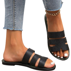 Shein New SpringSummer Fashion Casual OneStrap Open Toe Slippers Womens Comfy Flat Heel Beach Sandals Summer Lightweight SlipOn Slide Sandals