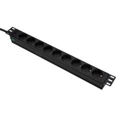 Prokord 19" Powersocket 9xoutlets 2m Black 9st Ström Cee 7/3