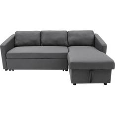 3 Seater Corner Bed with Storage - Grey - 76 x 88 x 90 cm