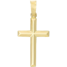 Gold cross pendant Macy's Tube Cross Pendant in 14k Gold No Color