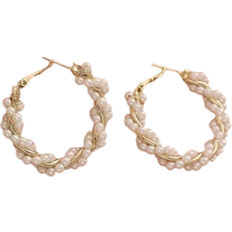 Shein 2023 New Arrival High-end Luxury Faux Pearl Hoop Earrings With Unique Design and of Style For Women