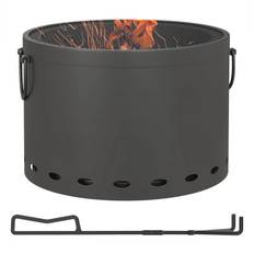 Metal Fire Pits & Fire Baskets OutSunny Smokeless Fire Pit 38cm Portable Dark Grey
