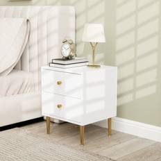 White Bedside Tables Homcom Modern with Drawer Bedside Table