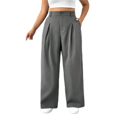 Shein Plus Womens Solid Color Simple Business Pants
