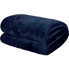Brentfords Supersoft Throw, Navy - 150 x 200 cm Blankets Blue (200x150cm)
