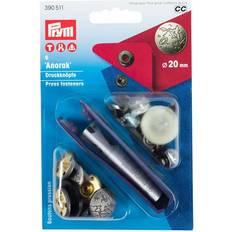 Tryckknappar Prym Anorak Mässing Silver 20mm Icke-Sy Utflykt Design Tryckknapp 6 Bitar