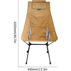 Greenzech Khaki Portable High Back Folding Camping Chair Pillow
