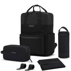 Wickeltaschen Kapten & Son Bergen Pro Diaper Backpack All Black Wickelrucksack Schwarz